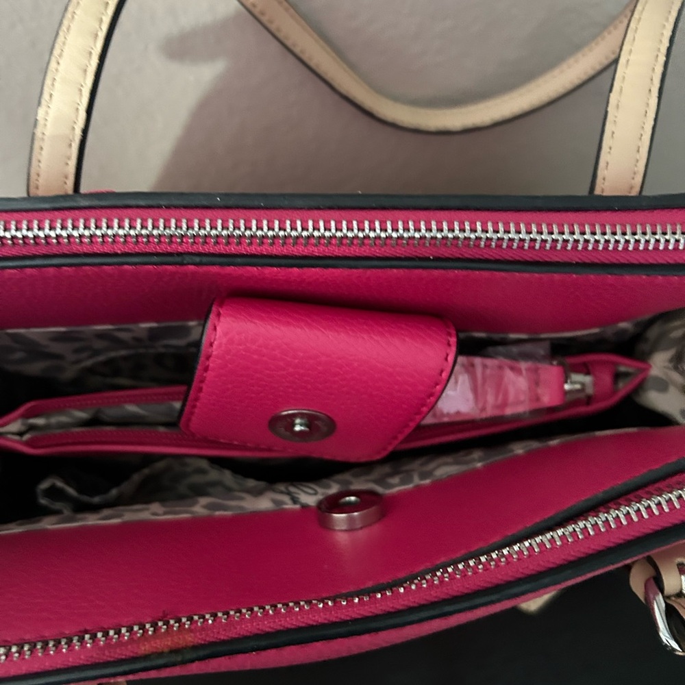 Guess Pink and Tan Satchel - Picture 12 of 16